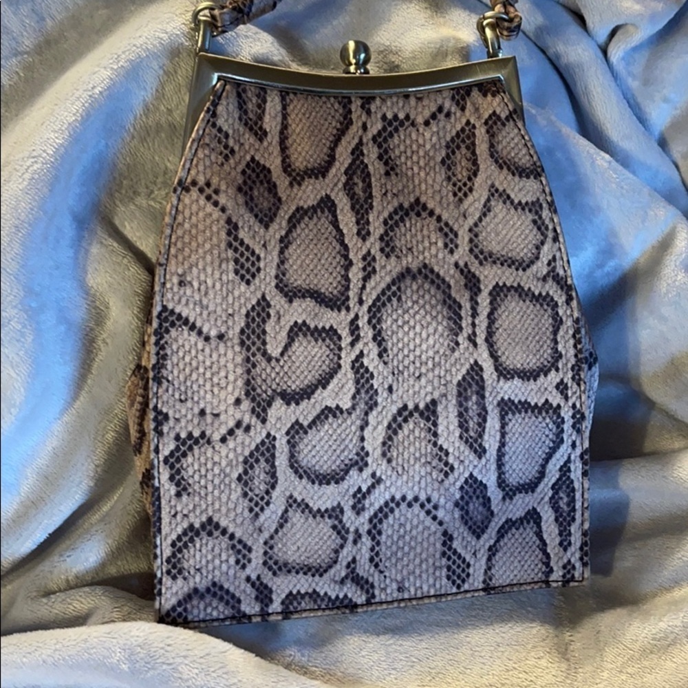 Enzo Angiolini Brown Snakeskin Print MicrofiberBag - Picture 2 of 15